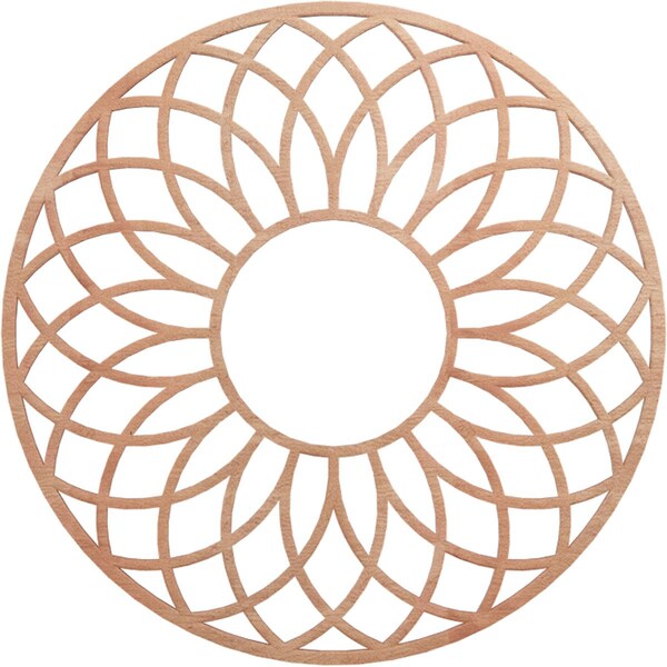 Ekena Millwork Cannes Wood Fretwork Pierced Ceiling Medallion, Cherry, 26"OD x 8 7/8"ID x 1/4"T CMWP26X26X0250CNCH - main